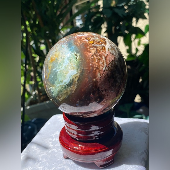 Large Druzy Ocean Jasper Sphere